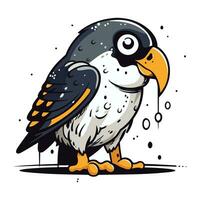 ilustración de un halcón peregrino pájaro en un blanco antecedentes vector
