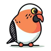 Bullfinch vector illustration. Cute cartoon bullfinch.