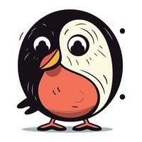 Cute cartoon penguin. Vector illustration on a white background.