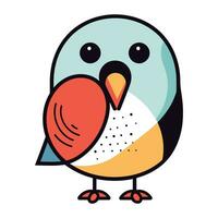 cute bird cartoon vector illustration graphic design in blue and gray colors