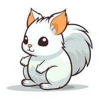 Cute squirrel on white background. Vector illustration. Cartoon style.