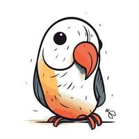 Cute cartoon parrot on a white background. Vector illustration.