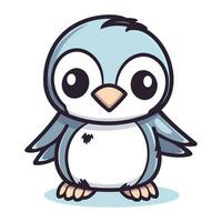 Cute cartoon penguin. Vector illustration isolated on white background.