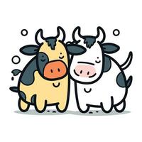 linda vaca dibujos animados caracteres vector ilustración. linda linda granja animal caracteres