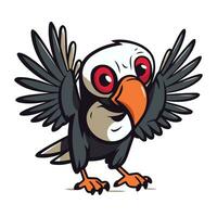 Cute cartoon crow isolated on a white background. Vector illustration.