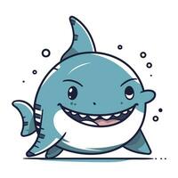 Cute cartoon shark. Vector illustration of a cute cartoon shark.