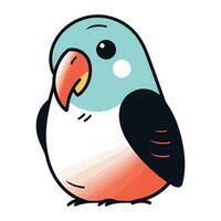 Cute parrot isolated on white background. Hand drawn vector illustration.
