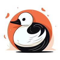 Duck on a white background. Vector illustration in flat style.