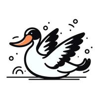 Vector illustration of a duck. Isolated on a white background.