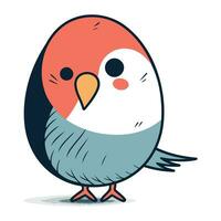 Cute bird character vector illustration. Isolated on white background.