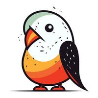 Cute cartoon parrot. vector illustration isolated on white background.