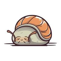 Snail cartoon icon. Isolated on white background. Vector illustration.