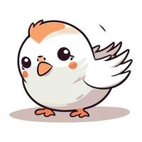 Cute cartoon chicken isolated on a white background. Vector illustration.