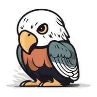 Bald eagle vector illustration isolated on white background. Cartoon style.