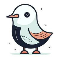 Cute cartoon little bird. Vector illustration in a flat style.