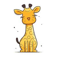 Cute cartoon giraffe. Animal character design. Vector illustration.