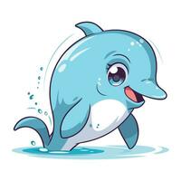 Cute cartoon dolphin. Vector illustration of a cute cartoon dolphin.