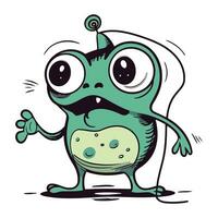 Funny cartoon frog. Vector illustration isolated on a white background.