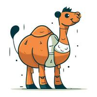 Cute cartoon camel. Vector illustration isolated on a white background.