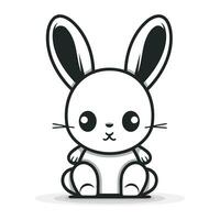 Cute cartoon bunny. Vector illustration isolated on a white background.