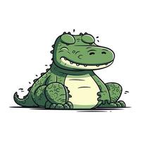 Cute crocodile. Vector illustration of a cartoon crocodile.