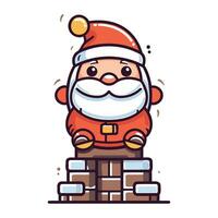 Cute Santa Claus. Christmas and New Year. Vector illustration.