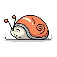 Cartoon snail. Vector illustration. Isolated on white background.