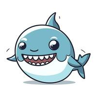 linda tiburón dibujos animados mascota personaje. vector ilustración.