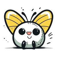 Cute butterfly. Vector illustration in cartoon style. Isolated on white background.