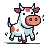 Cute cartoon cow. isolated on white background. Vector illustration.