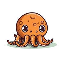 Cute cartoon octopus isolated on white background. Vector illustration.