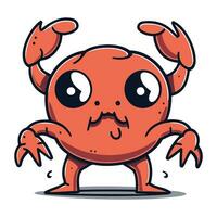 Cute cartoon crab. Vector illustration isolated on a white background.