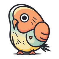 Cute cartoon parrot. Vector illustration isolated on white background.