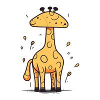 Cute giraffe isolated on white background. Vector cartoon illustration.