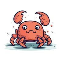 Crab cartoon character. Vector illustration of a cute cartoon crab.