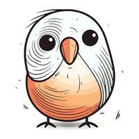 Illustration of cute cartoon bird on white background. Vector illustration.