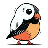 Bullfinch bird cartoon vector illustration isolated on a white background.