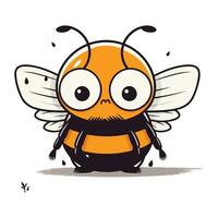 linda dibujos animados abeja. vector ilustración aislado en un blanco antecedentes.