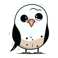 linda dibujos animados pingüino. vector ilustración en un blanco antecedentes.
