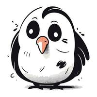 Cute cartoon penguin. Vector illustration on a white background.