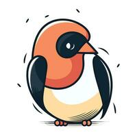 Cute cartoon penguin isolated on white background. Vector illustration.