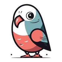 Bullfinch vector illustration. Cute cartoon bullfinch.