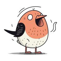 Illustration of a cute little bullfinch. Vector illustration.