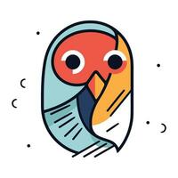 Cute parrot icon. Vector illustration in flat linear style.