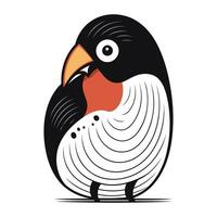 Cute penguin. Vector illustration isolated on a white background.