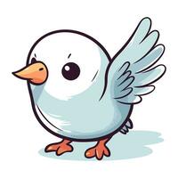 Illustration of a Cute Little Bird with Wings Spread   Vector