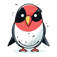 Cute cartoon penguin. Vector illustration isolated on white background.