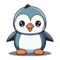 Penguin character cartoon isolated on a white background vector illustration.