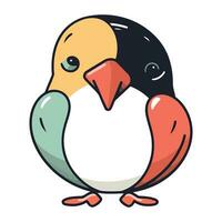 Cute cartoon penguin. Vector illustration isolated on white background.