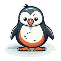 linda pingüino dibujos animados aislado en blanco antecedentes. vector ilustración.